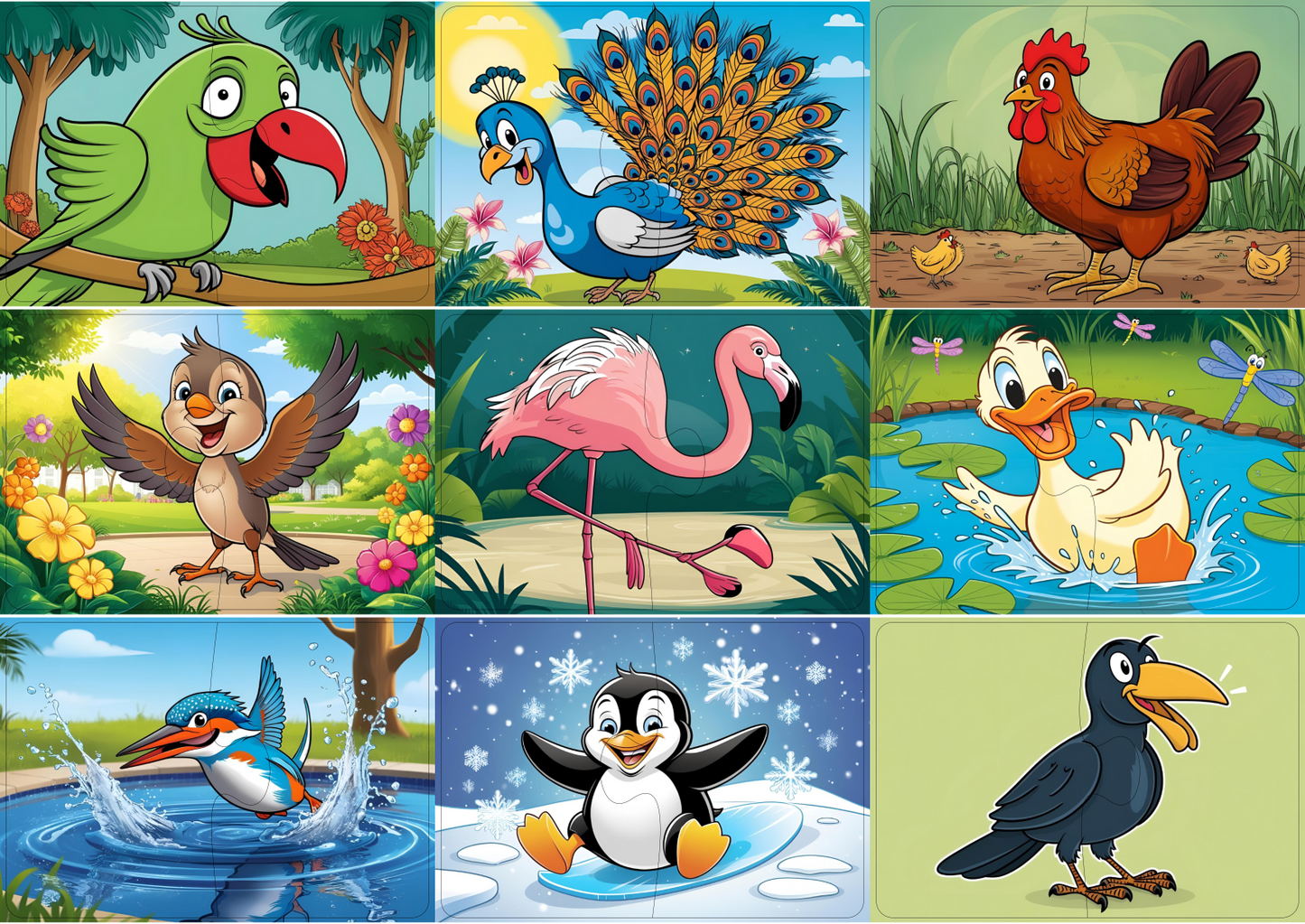 My First Puzzle Set – 2-Piece Starter Pack (Set of 9) - The World of Birds!