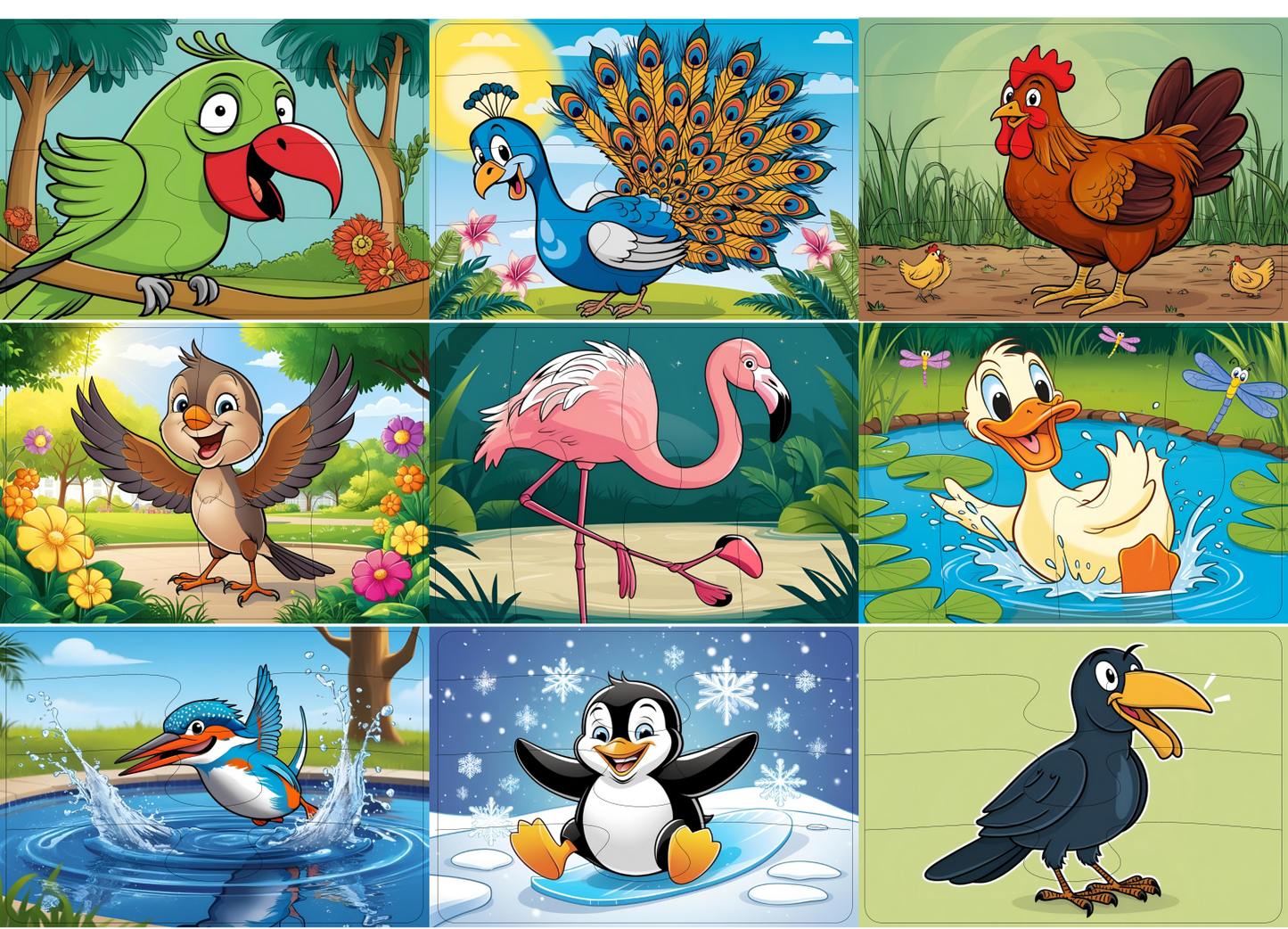 My First Puzzle Set – 4-Piece Starter Pack (Set of 9) - The World of Birds!