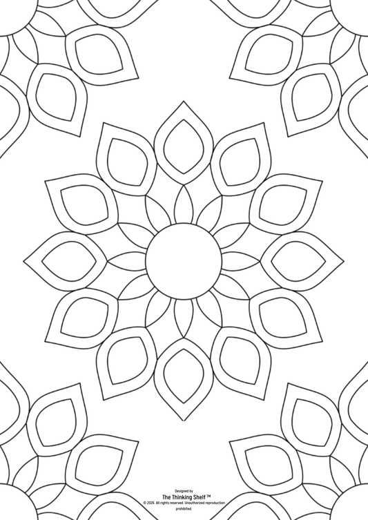 Petal Harmony Mandala – Wooden Jigsaw Puzzle (Solve & Paint)