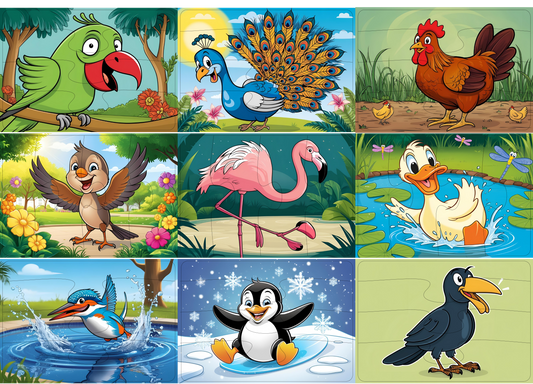 My First Puzzle Set – 4-Piece Starter Pack (Set of 9) - The World of Birds!
