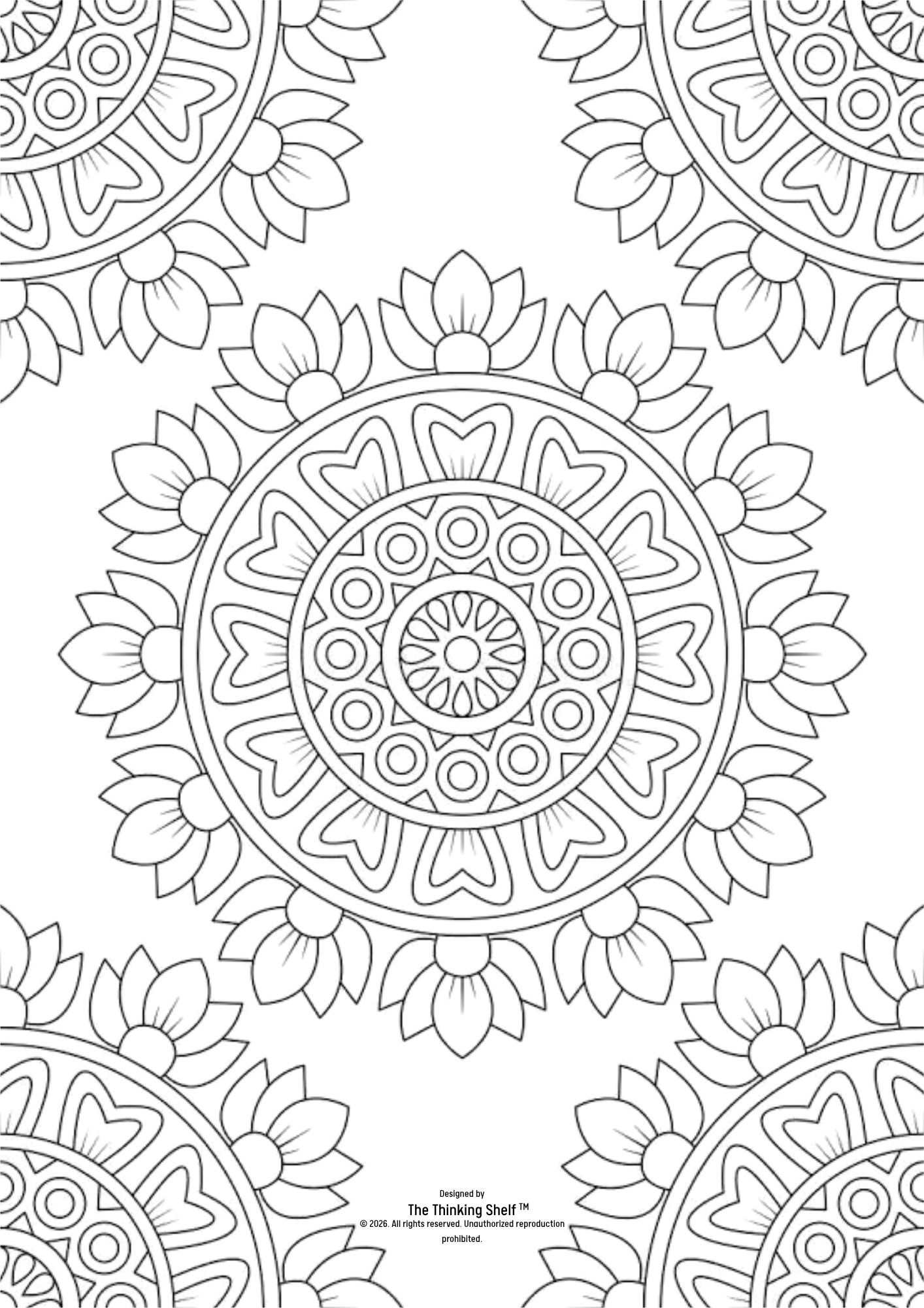 Radiant Circle Mandala – Wooden Jigsaw Puzzle (Solve & Paint)