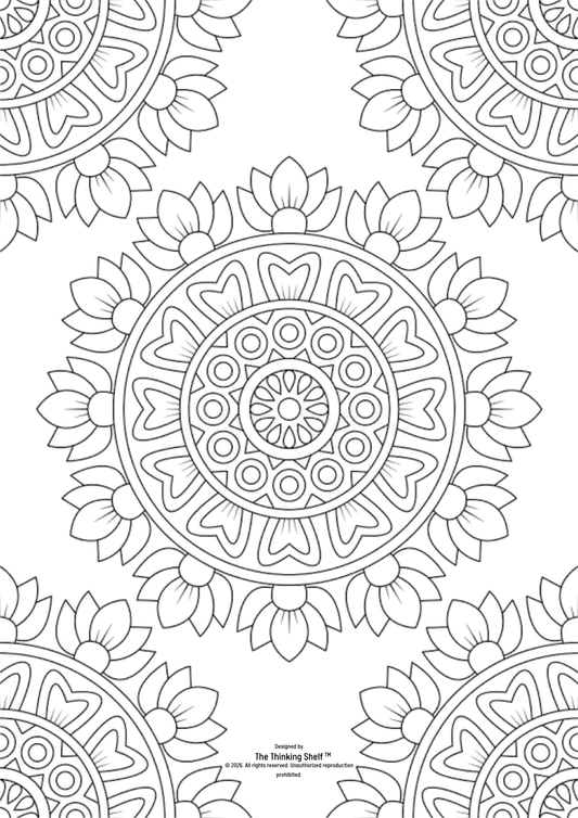 Radiant Circle Mandala – Wooden Jigsaw Puzzle (Solve & Paint)